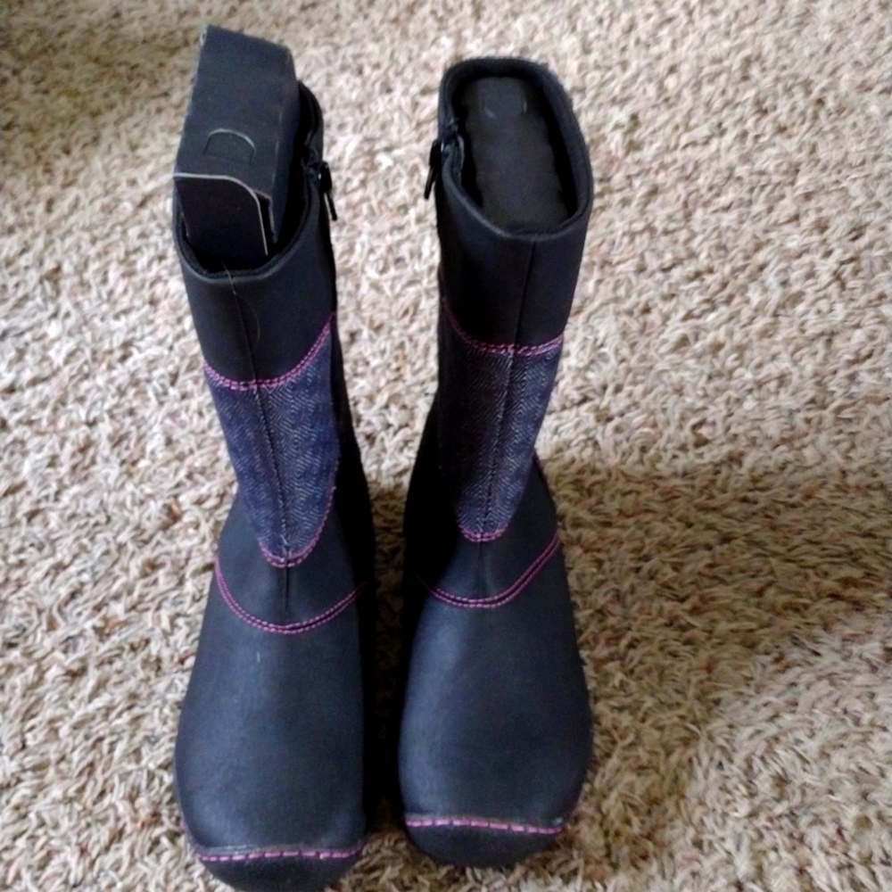Kids Black and Pink Boots